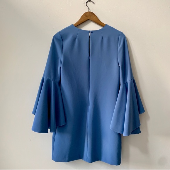 Milly Bell Sleeve Nicole Dress in Steel Blue - Picture 4 of 8